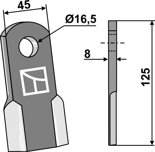 Straight blade 125x45mm