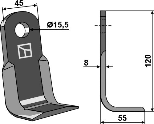 L-blade 120x45mm