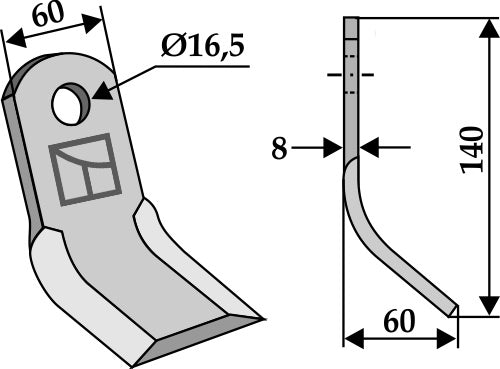 Y-blade 140x60mm