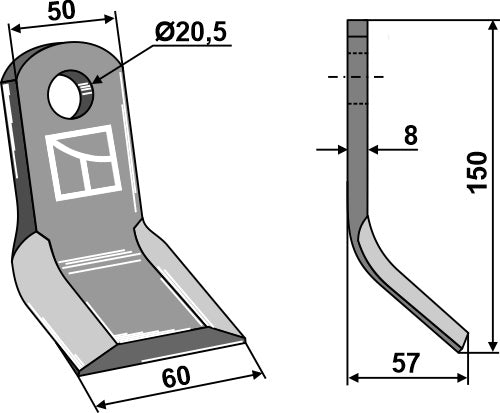 Y-blade 150x50mm
