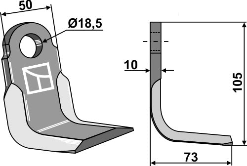 L-blade 102x50mm