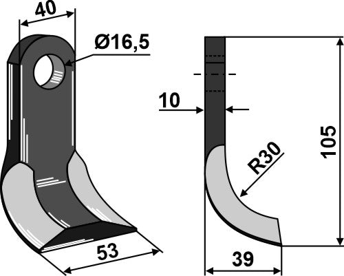 Y-blade 105x40mm
