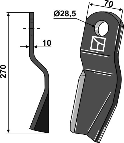 Flail 270x70mm - right