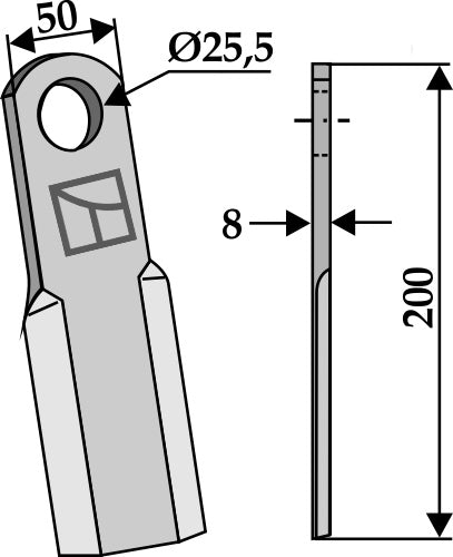 Straight blade 200x50mm