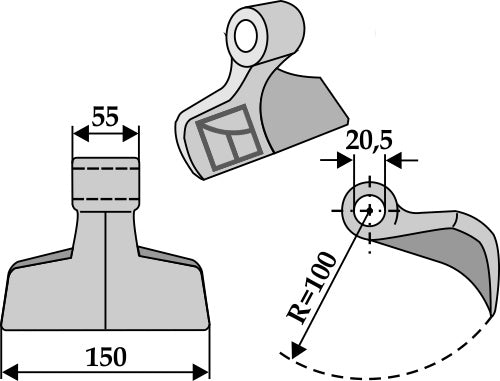 Pruning hammer 150x55mm