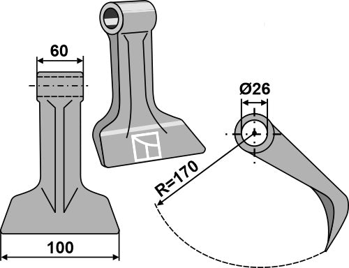 Pruning hammer 100x60mm