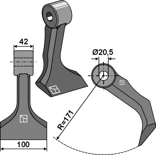 Pruning hammer 100x42mm