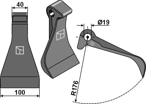 Pruning hammer 100x40mm