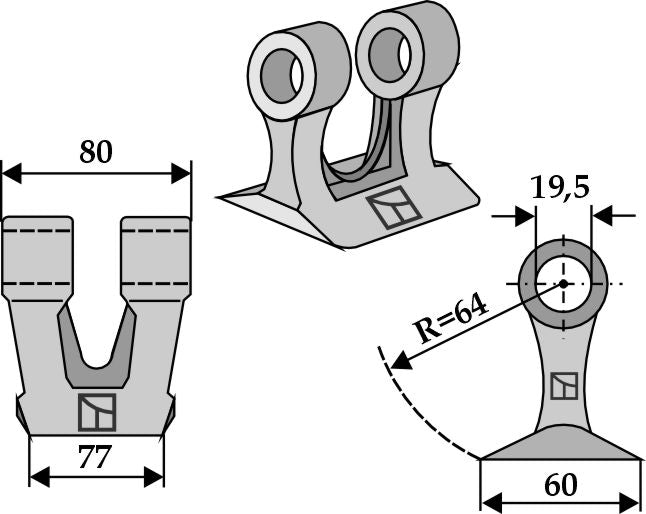 Pruning hammer 77x80mm