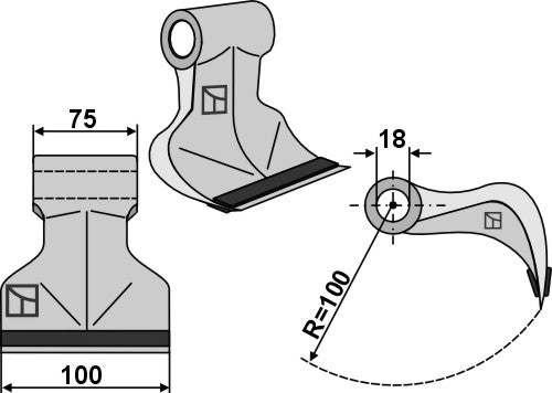Pruning hammer 100x75mm - PTA