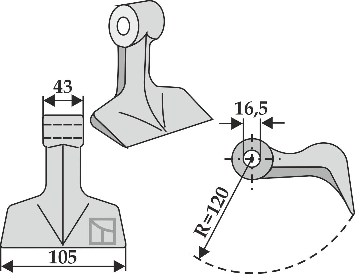 Pruning hammer 105x43mm