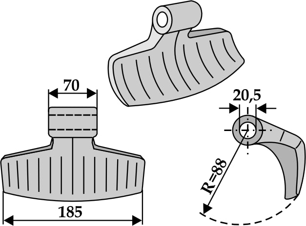 Pruning hammer 185x70mm