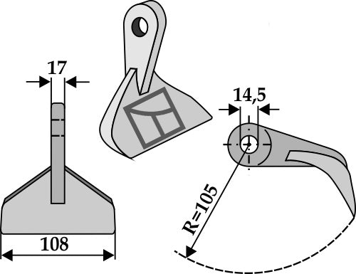 Pruning hammer 108x17mm