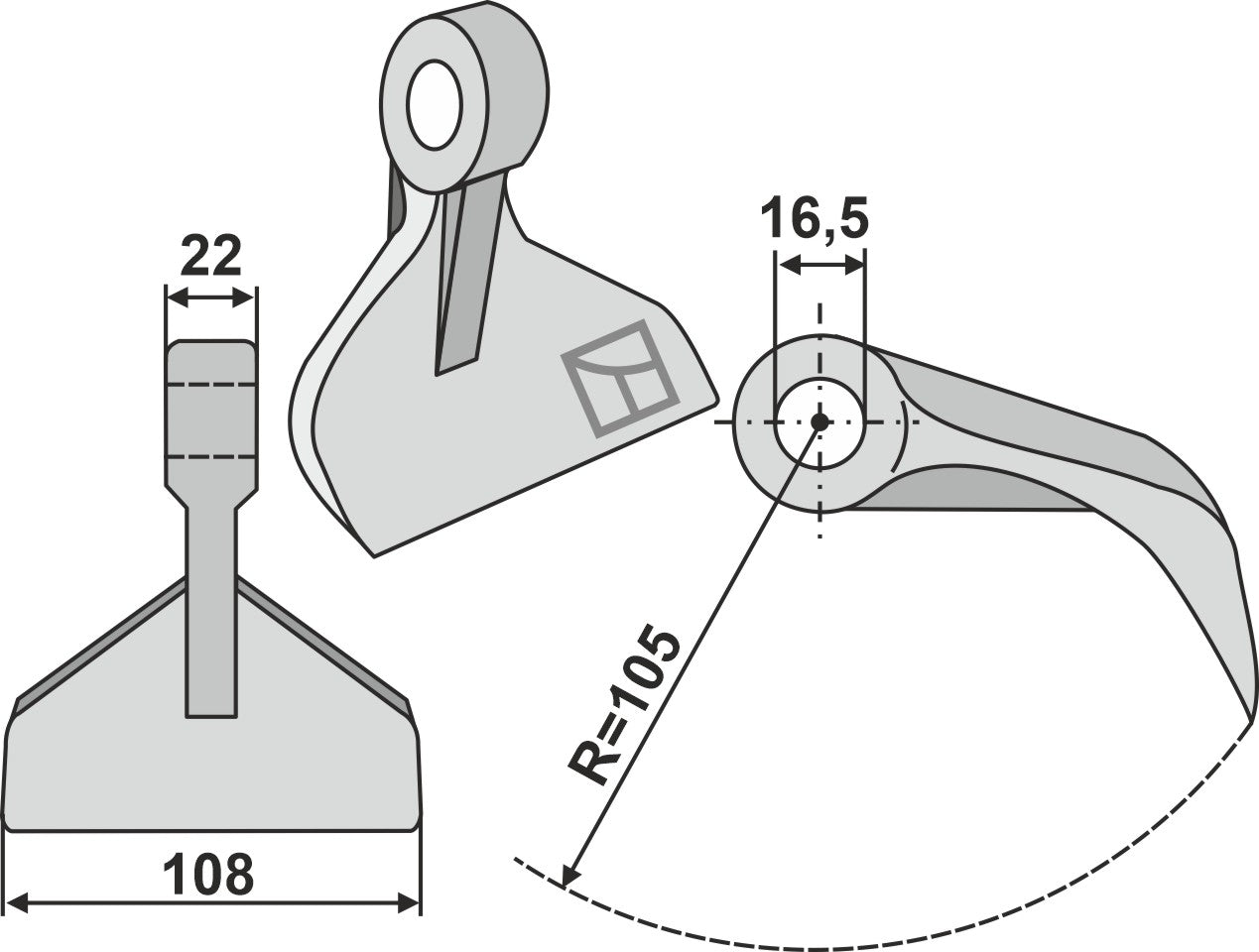 Pruning hammer 108x22mm