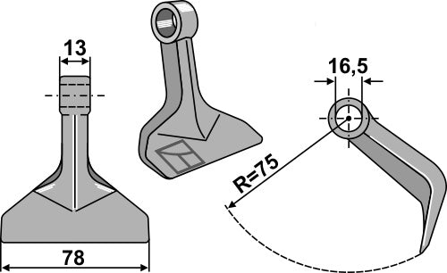 Pruning hammer 78x13mm