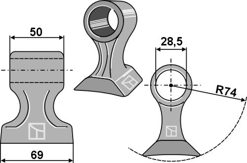 Pruning hammer 69x50mm