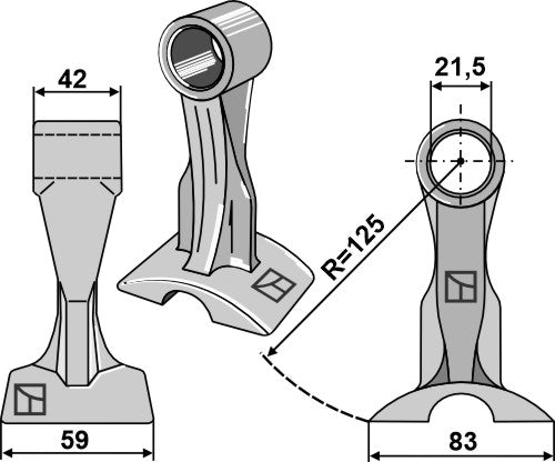 Pruning hammer 59x42mm