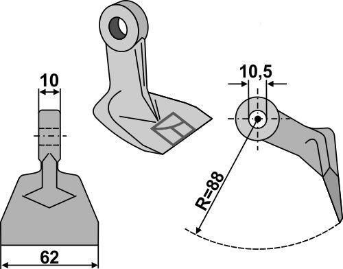 Pruning hammer 62x10mm
