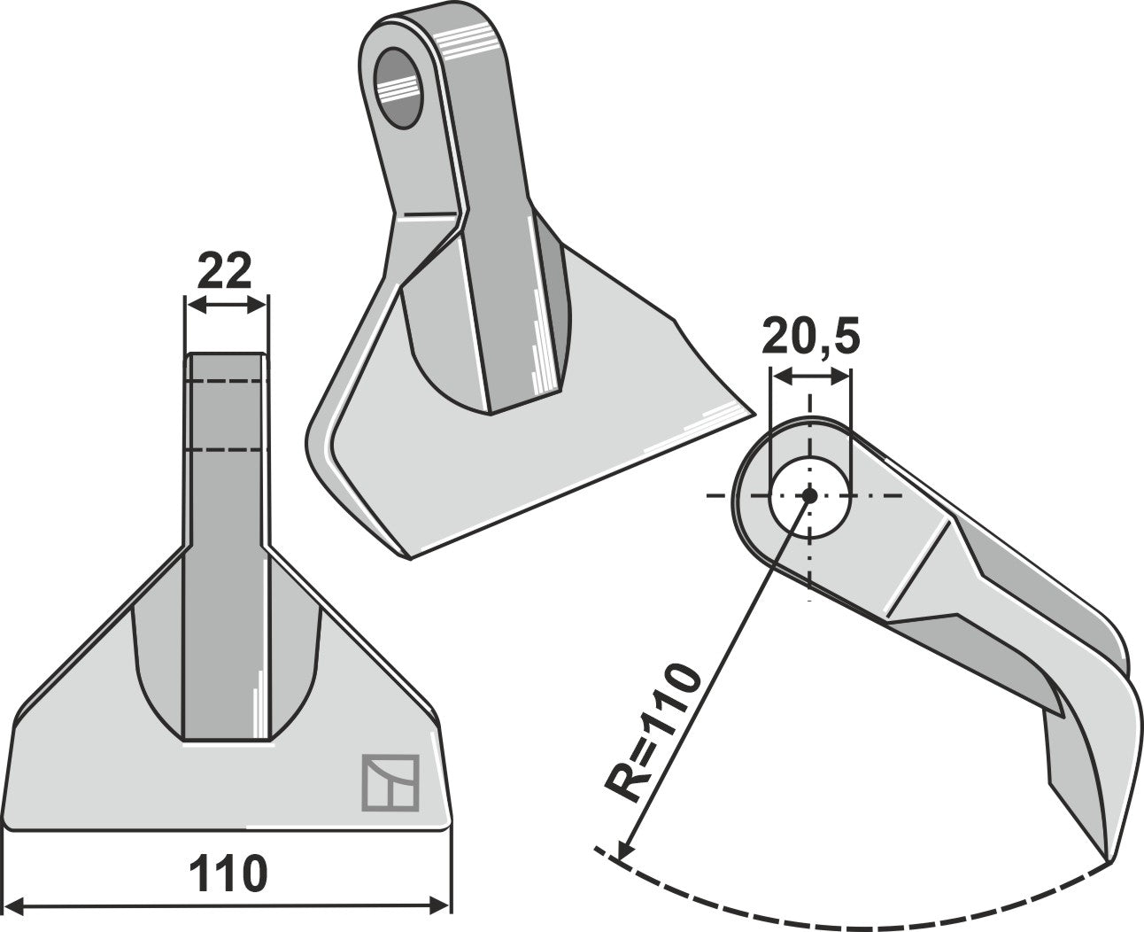 Pruning hammer 110x22mm