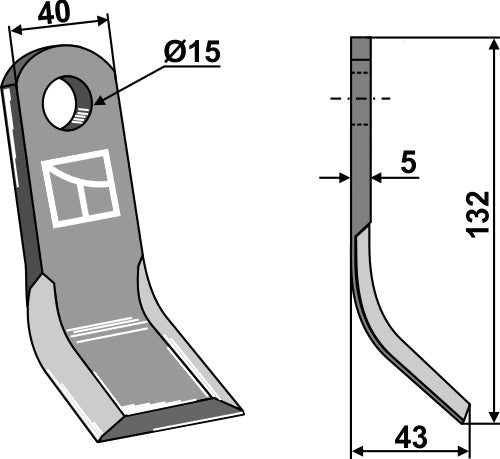 Y-blade 132x40mm