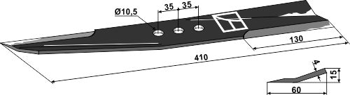 Mover-blade 410mm - right