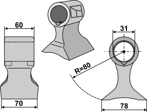 Pruning hammer 70x60mm