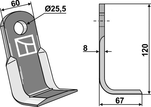 L-blade 120x60mm