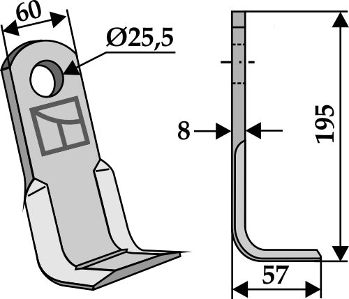 L-blade 195x60mm