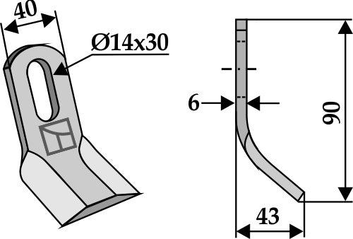 Y-blade 90x40mm