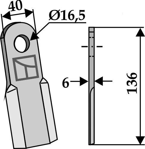 Straight blade 136x40mm