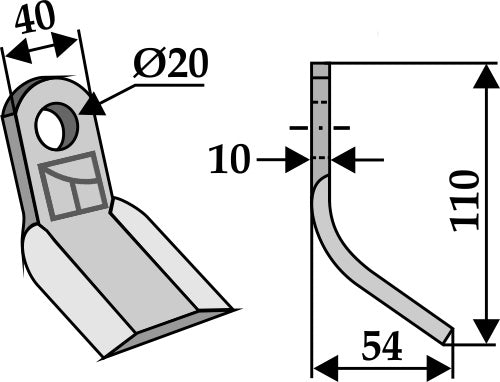 Y-blade 110x40mm