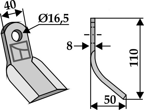 Y-blade 110x40mm