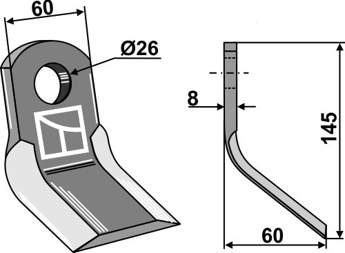 Y-blade 145x60mm