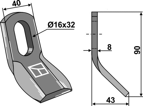 Y-blade 90x40mm
