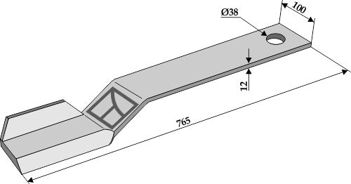 Mover-blade 765mm - right