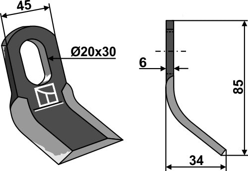 Y-blade 85x45mm