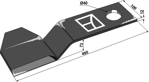 Mover-blade 490mm - left