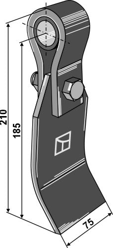 Flail assembled with holder, bush and blade