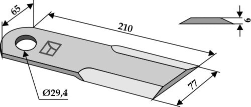 Straw chopper flail blade