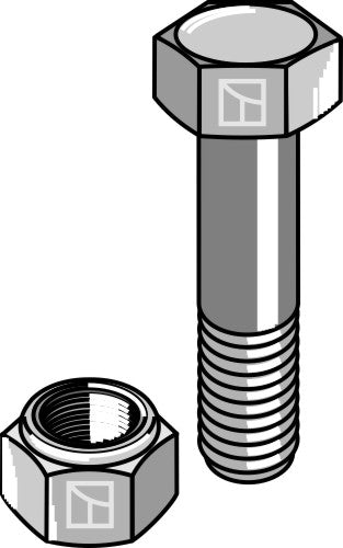 Bolt with self-locking nut - 1/2''UNF