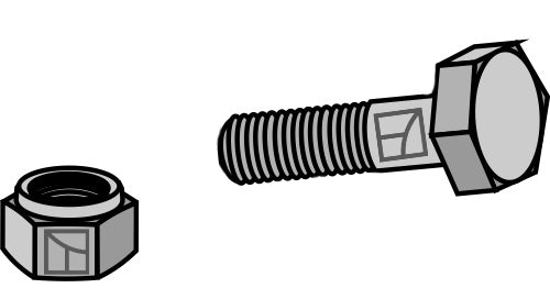 Bolt with self-locking nut - 1/2''UNF