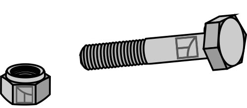Bolt with self-locking nut - 1/2''UNF