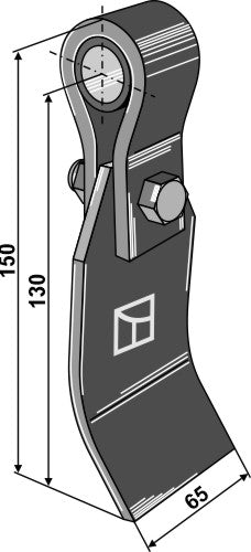Flail assembled with holder, bush and blade