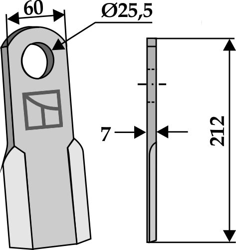 Straight blade 212x60mm