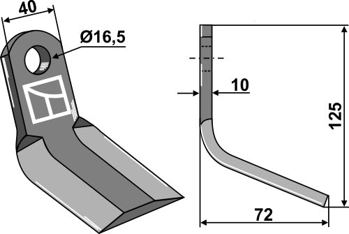 Y-blade 125x40mm