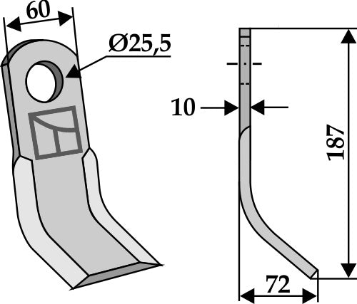 Y-blade 187x60mm