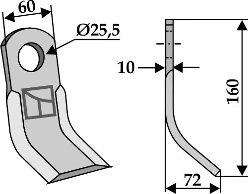 Y-blade 160x60mm