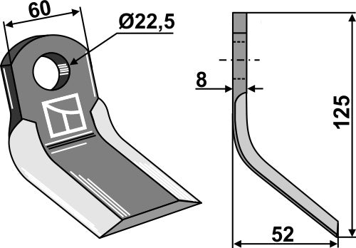 Y-blade 125x60mm