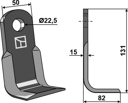 L-blade 131x50mm