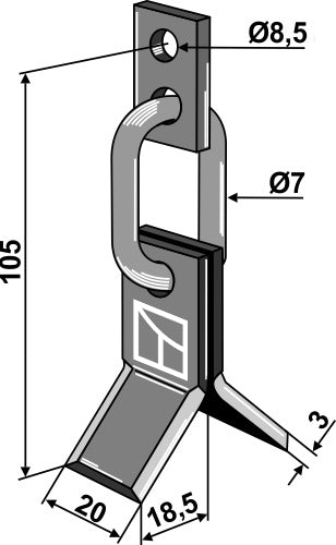 Y-blade with chain-link and holder